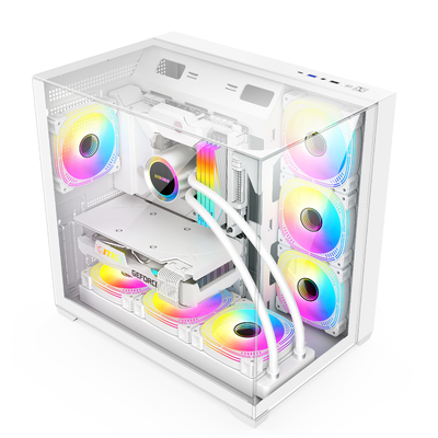 Three-sided Glass Chassis Supports Full-size ATX Motherboards Computer Case For Users Needing Efficient Cooling Expandability