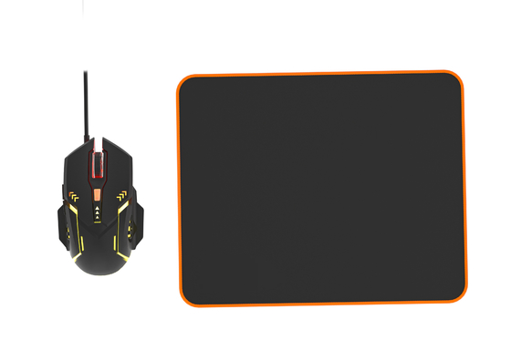 Rainbow-colored Static Lighting High-end Carbon Film Keyboard 6D Wired Gaming Mouse With Ergonomics Comfortable Mouse Pad