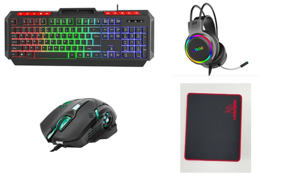 Comprehensive Gaming Peripheral Set Custom Keyboard 4-speed Adjustable 6D Mouse Headphones