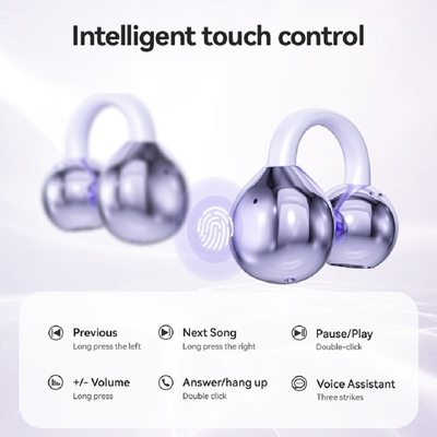 BT 5.4 3D Ergonomic Design Bluetooth Headphone Earphone Up To 5 Hours Per Call Uniform Pressure In Misty Purple Milk Tea Skin Obsidian Black