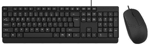 104-key Wired Multimedia Keyboard Black Waterproof HIPS Plastic USB Plug-and-play Customizable Logo Printing. Mouse 1200DPI ABS Shell