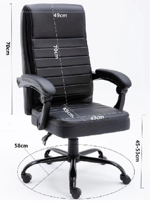 Multi-Function Mechanism, Ergonomic Design with high-rebound PU armrests and backrest, 320mm chrome base with nylon casters