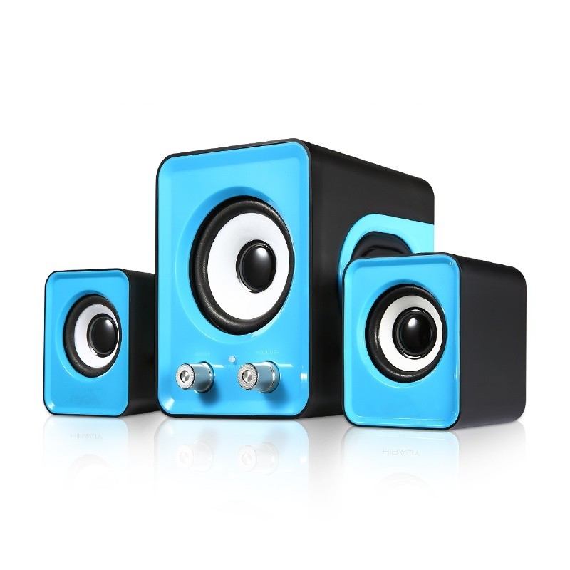 Getelegrafeerde Computersprekers USB 2,1 Sprekers Stereo Twee Satellieten met Subwoofer voor PC Beschikbaar in Veelvoudige Kleuren