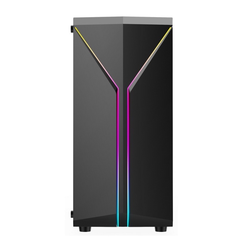 ETEK Stylish Computer Case Symmetrisch ARGB LED Strip Tempered Glass Side Panel Top I/O Panel met Magnetisch stofnet
