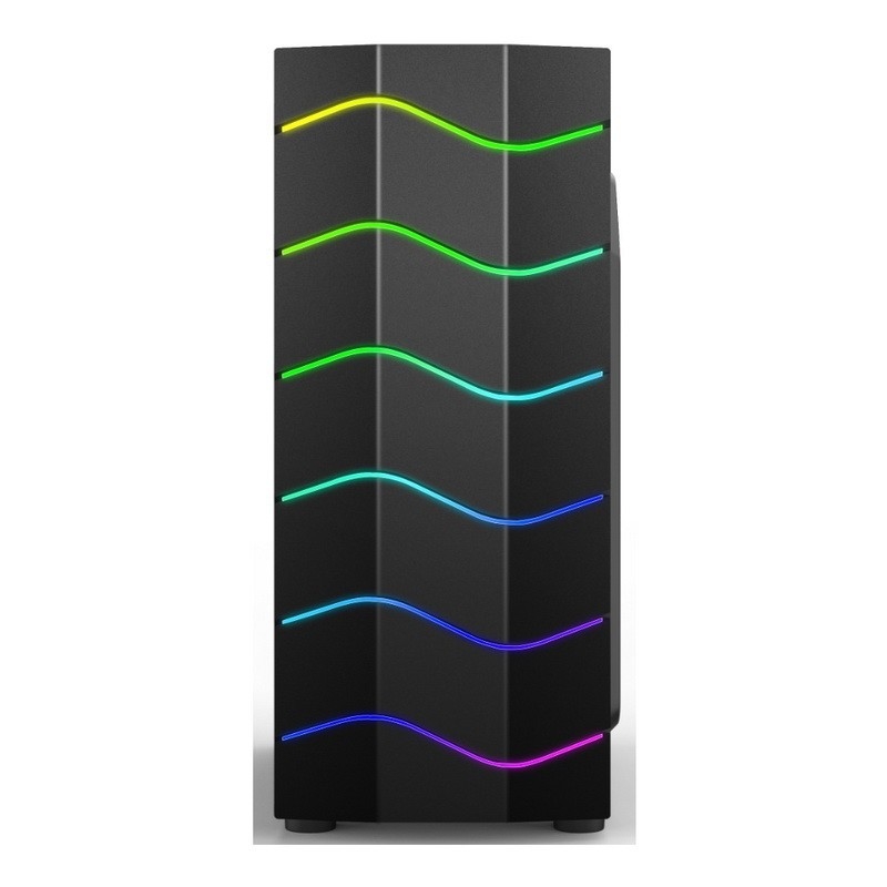 ETEK Luminous Computer Case, Wave LED Strip Front Panel, ARGB Lichteffect, Ondersteuning Watergekoelde Radiator