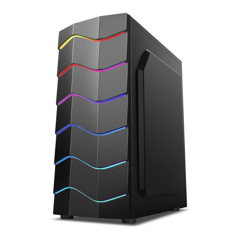 ETEK Luminous Computer Case, Wave LED Strip Front Panel, ARGB Lichteffect, Ondersteuning Watergekoelde Radiator