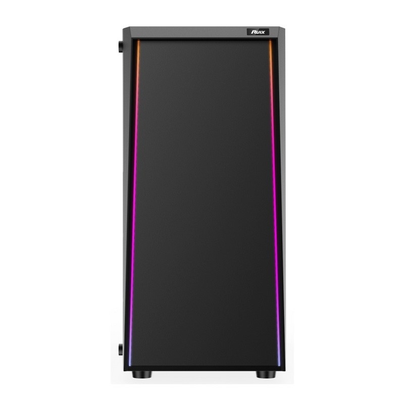 ETEK - Desktop Computer Case ARGB LED strip op het voorpaneel, getemperd glas op het zijpaneel Top I/O-paneel