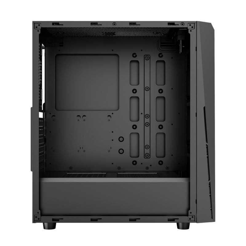 ETEK - Desktop Computer Case ARGB LED strip op het voorpaneel, getemperd glas op het zijpaneel Top I/O-paneel