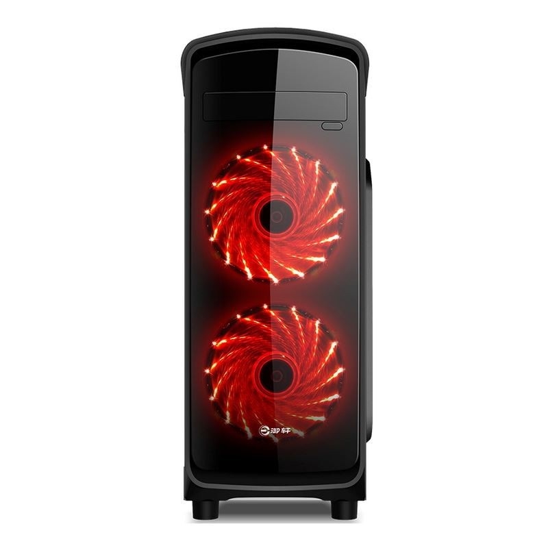 ETEK ATX Mid-Tower Case Acryl Front & Side Panel Full Side View Zwart en Wit