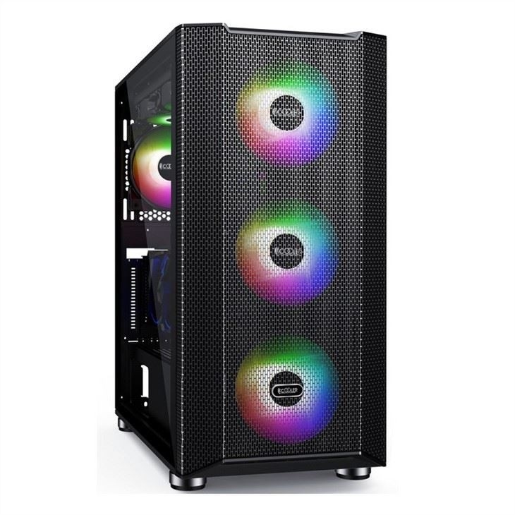 Computerbehuizing met magnetisch ontwerp Stoffilter Ondersteunt 6 ventilatoren ATX Mid-Tower pc-gamingbehuizing Glazen zijpaneel Kabelbeheer