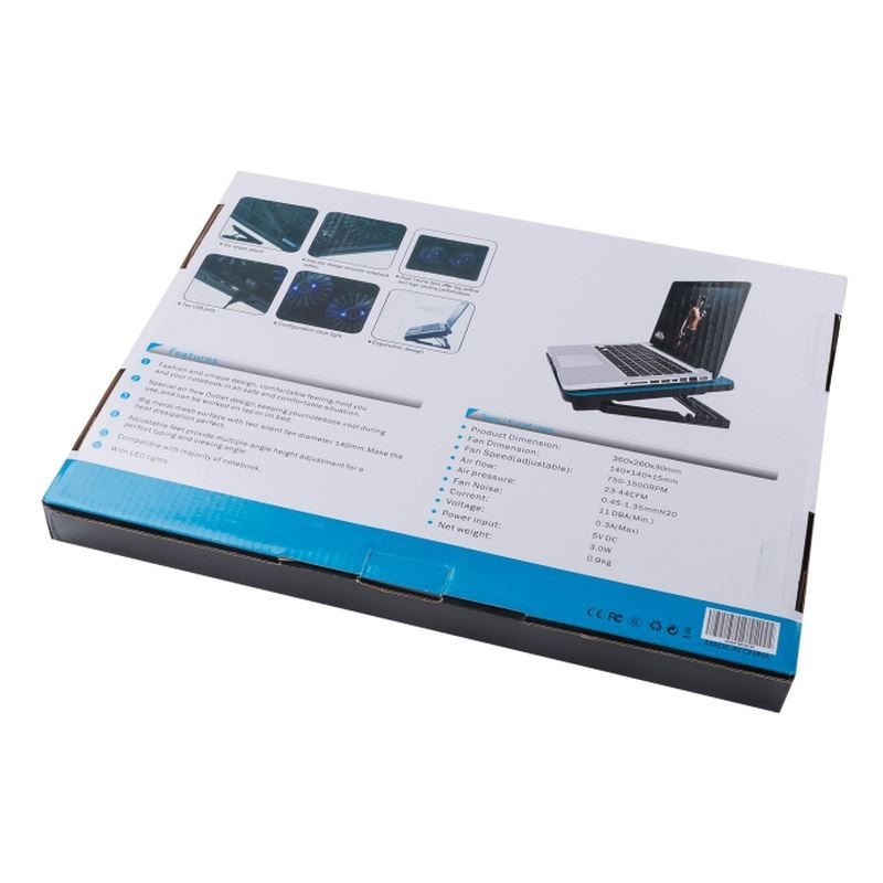 ETEK Laptop Koelpad Notebook Laptop Koelbak Externe Laptop Koeler Groot Formaat maar Stil