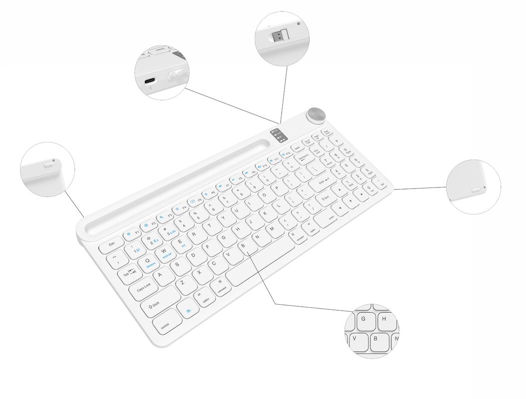 96-toetsen Bluetooth-toetsenbord 3.0 of 5.0 Draagbaar voor frequent mobiel gebruik met tablets of laptops