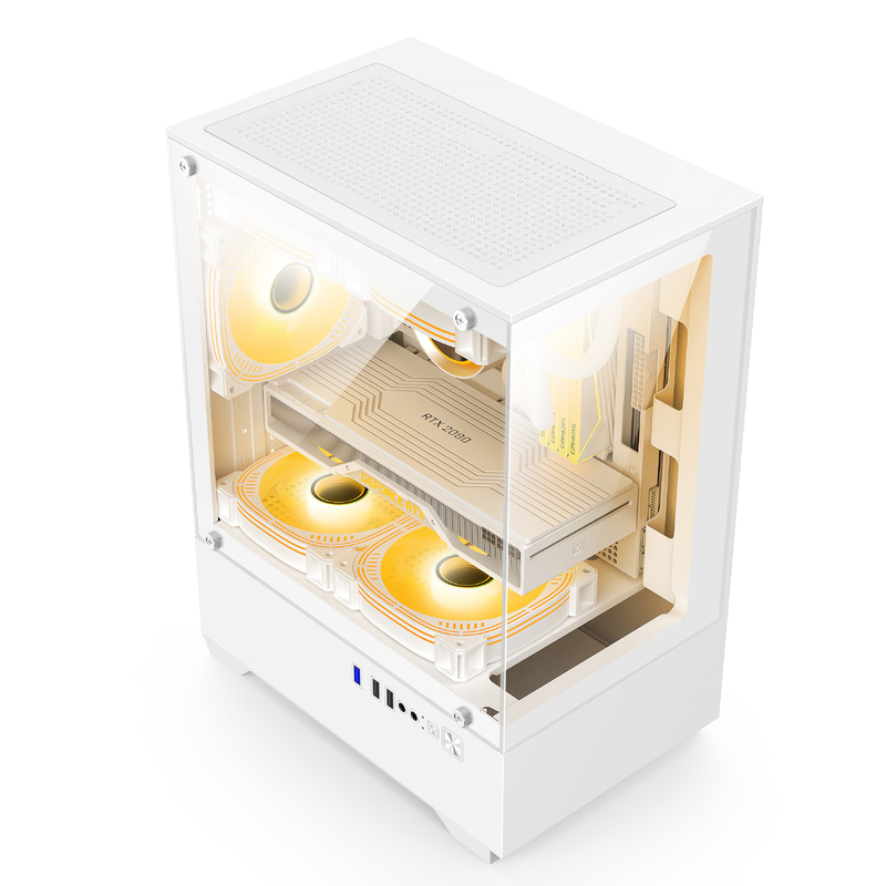 Micro-ATX ITX PC Gaming Case 1 HDD Bay 1 SSD Drive Bay Beide Zwart-Wit Kleuren