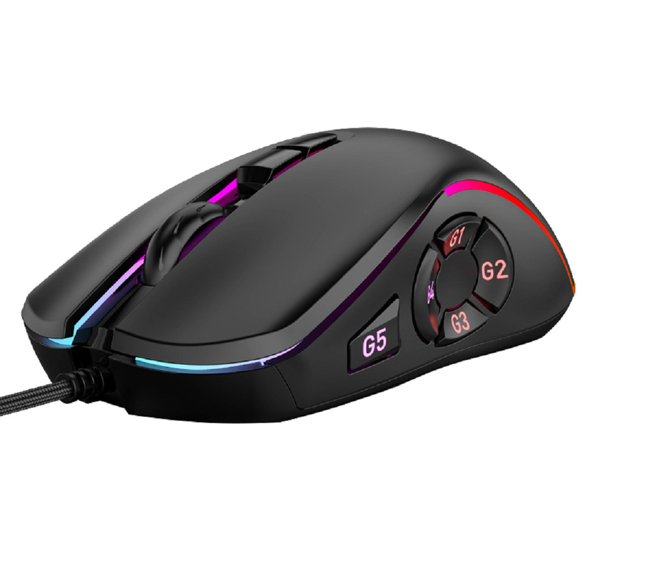 12800 DPI 10 Programmeerbare Toetsen Muis 12 Verlichtingsmodi Compatibel met Meerdere Systemen Voor Gamers, Professionals, etc.