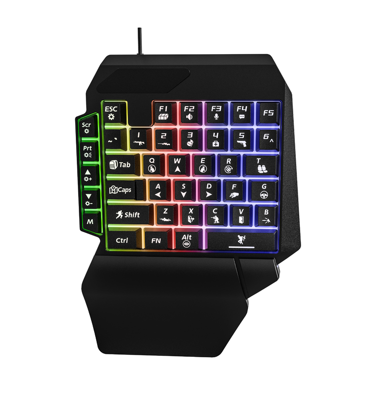 40-toets gaming toetsenbord voor eenhands gebruik Compact ontwerp voor FPS en RTS gamers