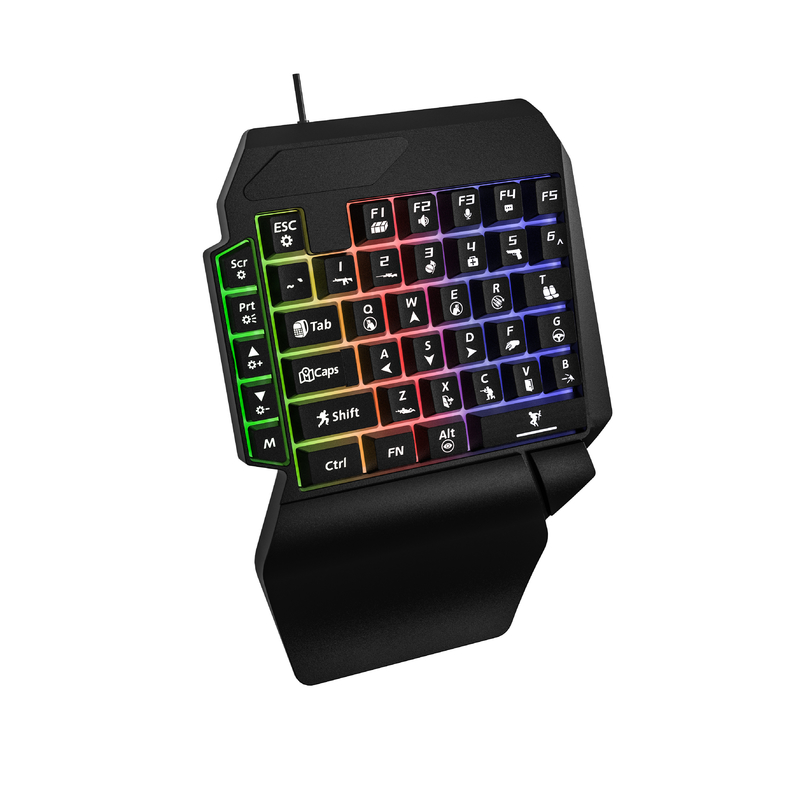 40-toets gaming toetsenbord voor eenhands gebruik Compact ontwerp voor FPS en RTS gamers