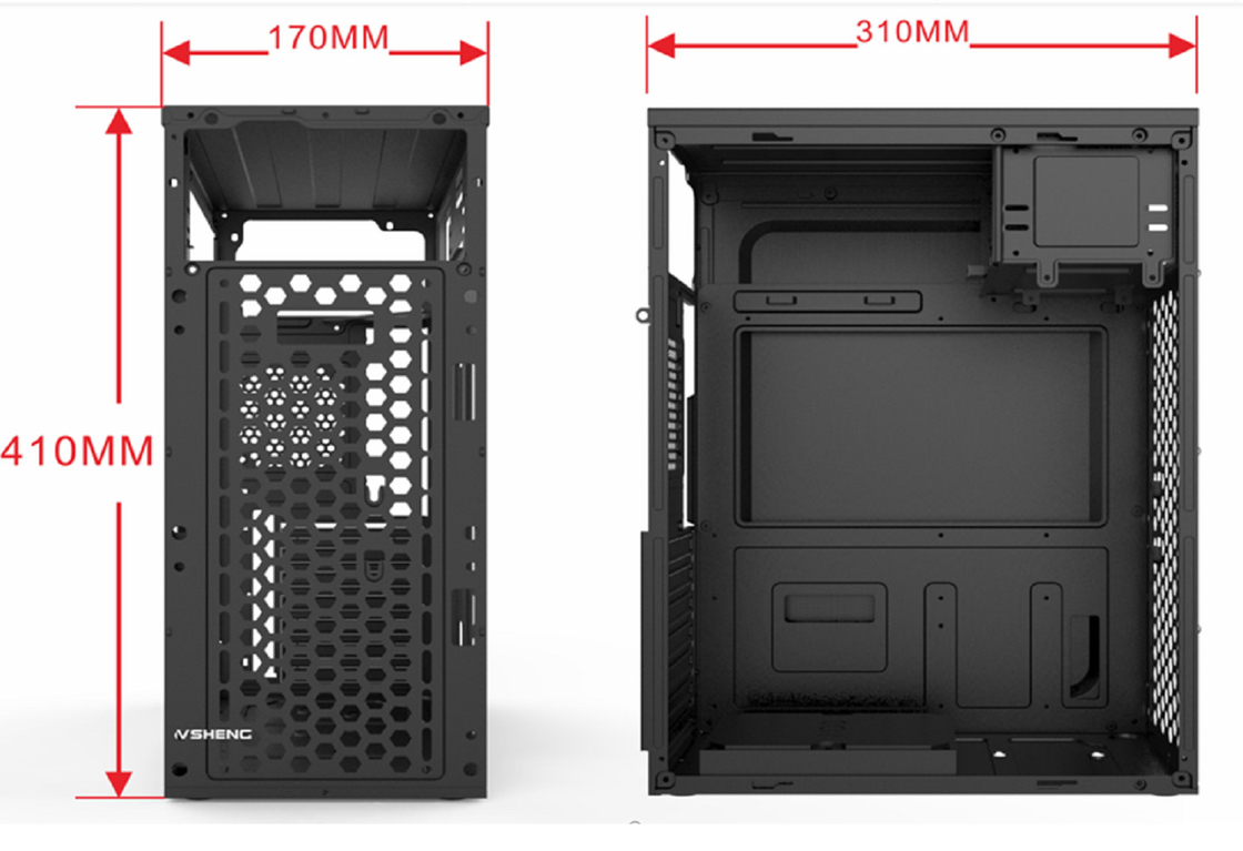 Computerhoes ondersteunt 7 PCI-slots 2 HDD's 3 SSD's 1 CD-stick kenmerken 5 ventilator bevestigingen compatibel met ATX Micro ATX en Mini ATX moederborden