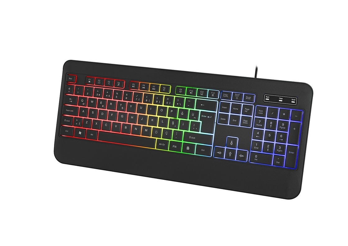 RGB achtergrondverlichting in niet-ademende lichtmodus toetsenbord met koolstofvezel film voor gamers technologie liefhebbers