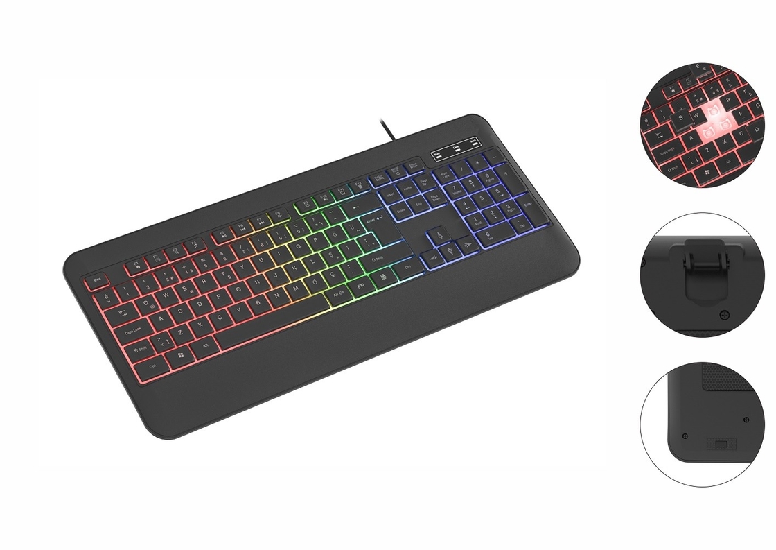 RGB achtergrondverlichting in niet-ademende lichtmodus toetsenbord met koolstofvezel film voor gamers technologie liefhebbers