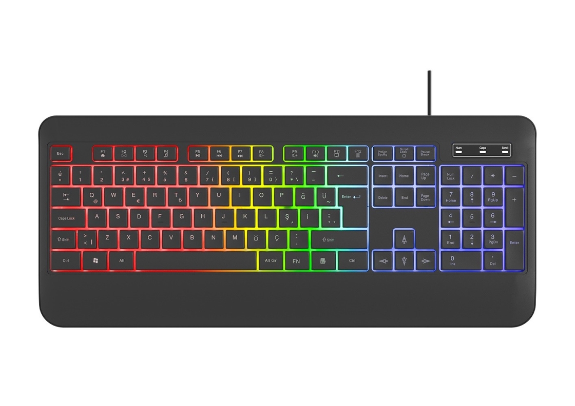 RGB achtergrondverlichting in niet-ademende lichtmodus toetsenbord met koolstofvezel film voor gamers technologie liefhebbers