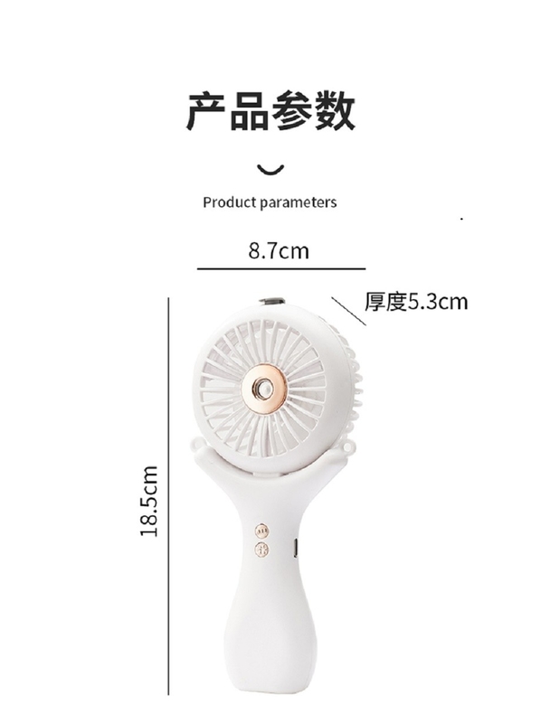 500mAh batterij 2 uur opladen Drie windsnelheden 148g lichtgewicht Halterneck Desktop Handheld 3 In 1 Nano Spray Fan