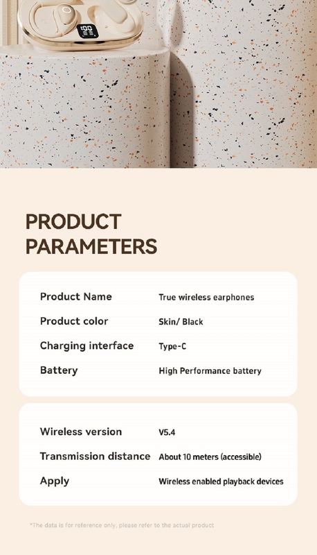 Bluetooth 5.4 Koptelefoon Koptelefoon 4-5 uur per lading 600mAh Hoesje 4.8g elk 2.8×2.5×1.8cm Geoptimaliseerde microfoon Dynamische kleuren