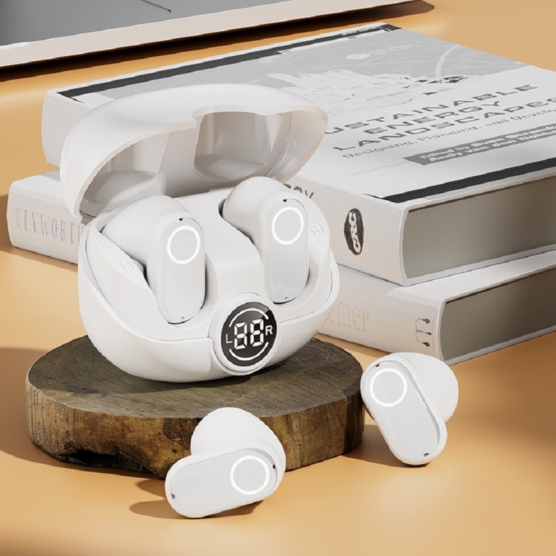 Bluetooth-koptelefoon Oortelefoon 5.4 4-5 uur per lading 600mAh Hoesje 4.8g 2.8×2.5×1.8cm Geoptimaliseerde microfoon Dynamische kleuren