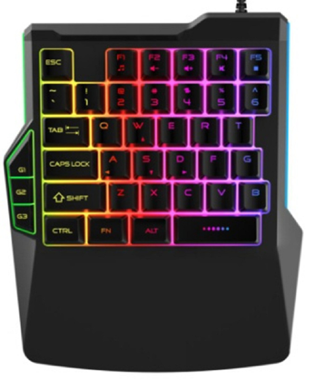 Ergonomisch ontwerp Bedraad Computer Keyboard 19-toets Rollover Macro Functie IJzeren plaat Tegenwicht Ondersteunt Monochroom / kleurrijk achtergrondlicht