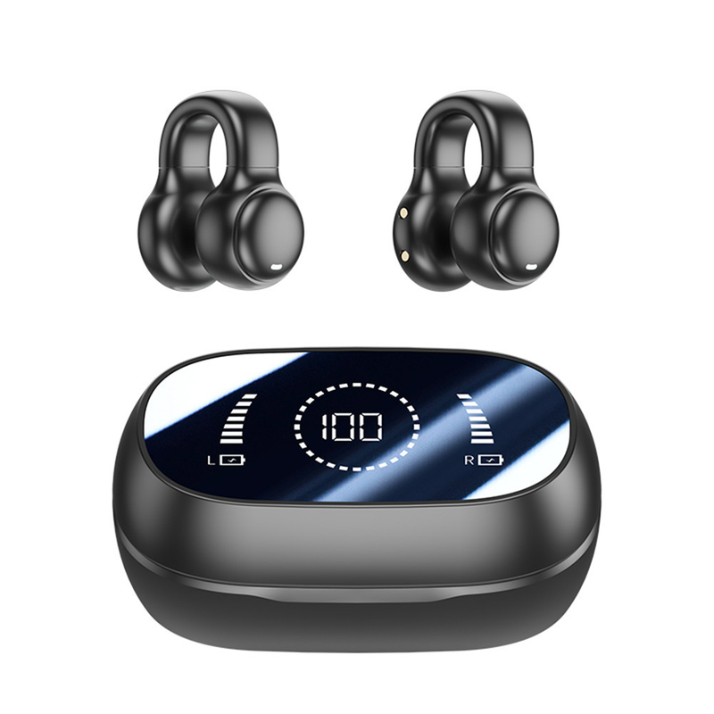 Bluetooth 5.3 oortelefoon Volledig open oorontwerp 9D Surround Sound Game Audio-sync HIFI Digitaal scherm 1.5H Charging 6H Single Playback