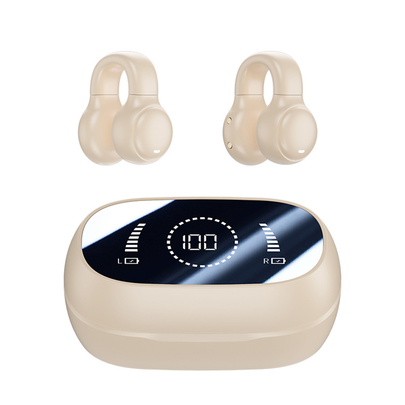 Bluetooth 5.3 oortelefoon Volledig open oorontwerp 9D Surround Sound Game Audio-sync HIFI Digitaal scherm 1.5H Charging 6H Single Playback