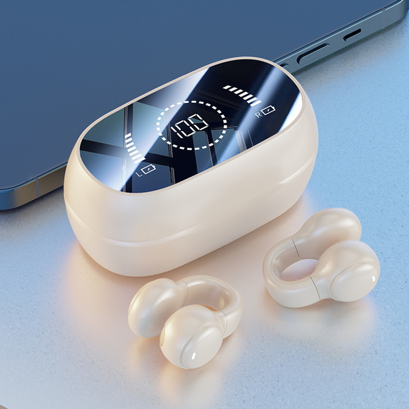 Bluetooth 5.3 oortelefoon Volledig open oorontwerp 9D Surround Sound Game Audio-sync HIFI Digitaal scherm 1.5H Charging 6H Single Playback