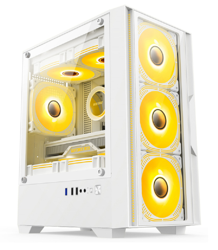 Compatibel met M-ATX/ITX-moederborden Dual-mode installatie 5-ventilator lay-out Panorama zijdeverlichting Computerhoes voor middenklasse gamers
