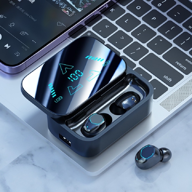Schuifcompartiment Design Intelligent Mirror Display High-speed Bluetooth 5.3 Oordopje All-weather Battery Levensduur waterdicht Voor sport