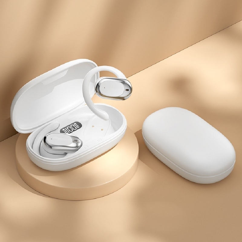 90° verstelbare oorhaakjes Bluetooth-koptelefoon-oortelefoon F14.2 Ultra-dun biologisch diafragma, Bluetooth 5.4 met AAC/SBC-ondersteuning, Zero Sensitivity Design