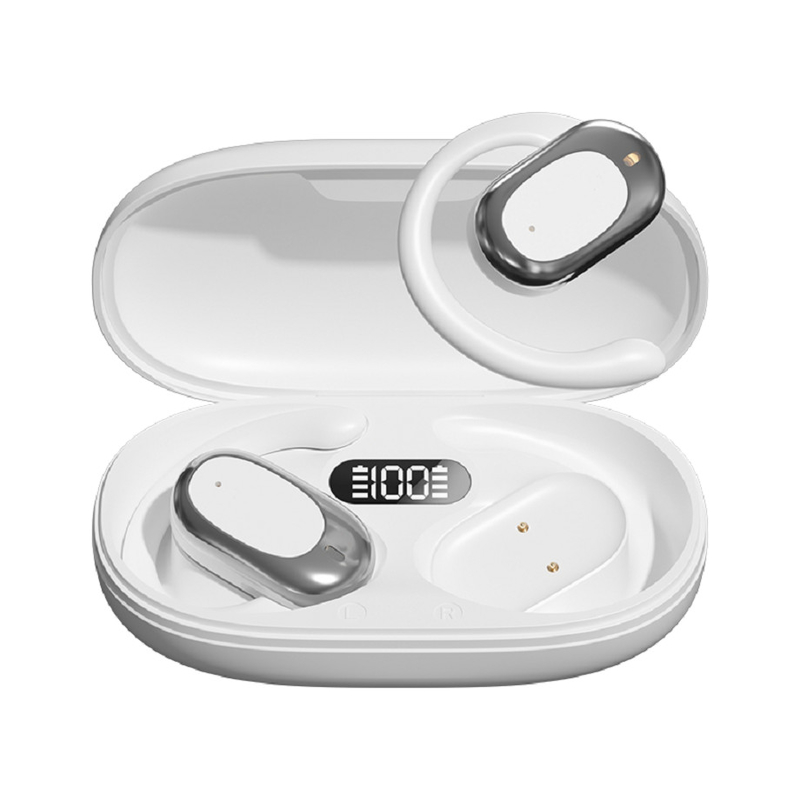 90° verstelbare oorhaakjes Bluetooth-koptelefoon-oortelefoon F14.2 Ultra-dun biologisch diafragma, Bluetooth 5.4 met AAC/SBC-ondersteuning, Zero Sensitivity Design