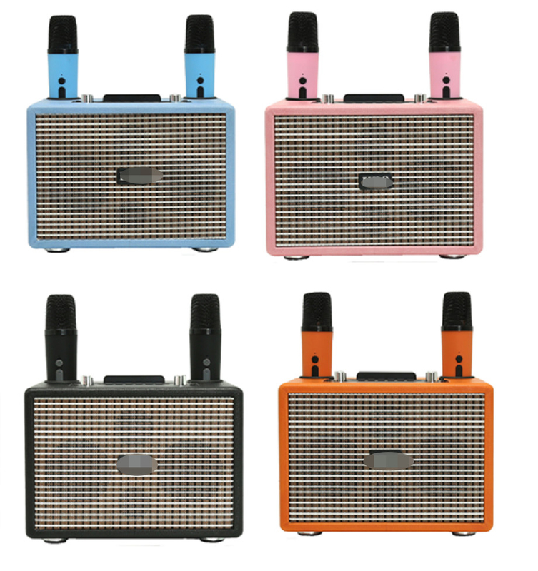 ETEK Dual LTK53101 Versterkers met 3-inch Full-Range luidsprekers 40mm Tweeter en Dual Wireless Mics Home Karaoke luidspreker