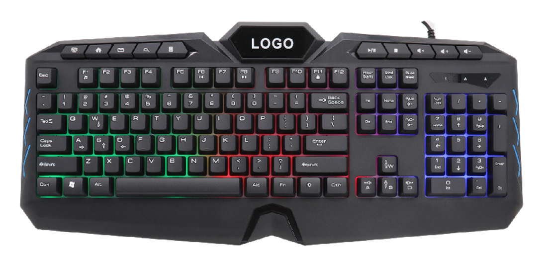 104 10 toetsen ETEK Keyboard met Rainbow Backlight Carbon Film Technology en eenvoudige lichteffectcontrole