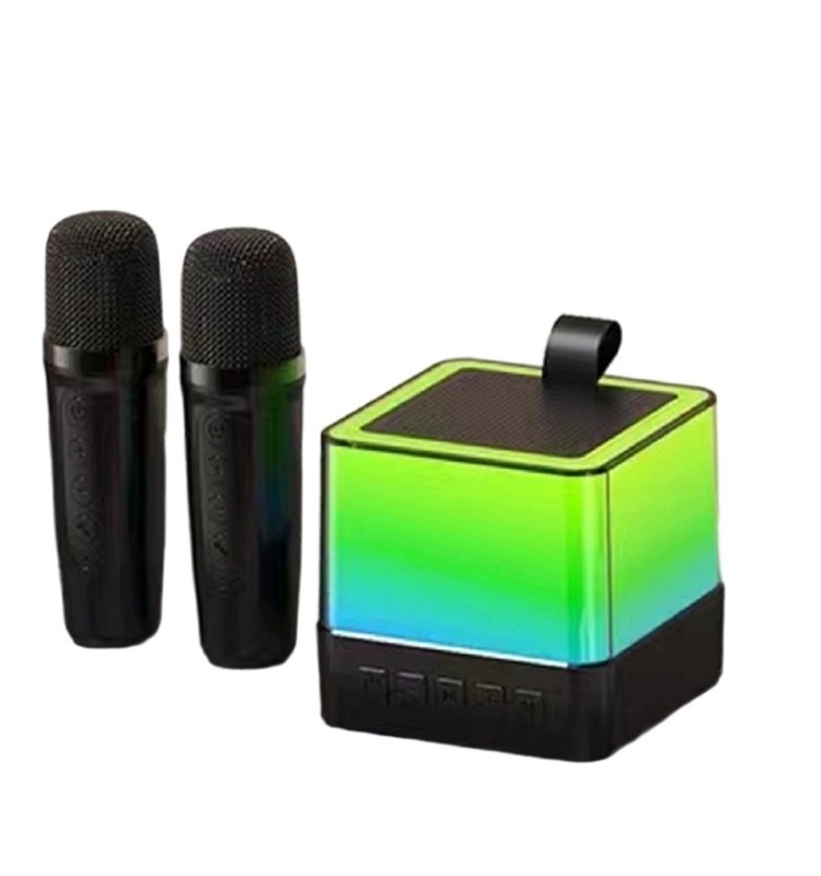 Multi-Color LED Mini Cube Speaker 89mm Sound Perfect voor feesten en Karaoke in zwart/wit/roze