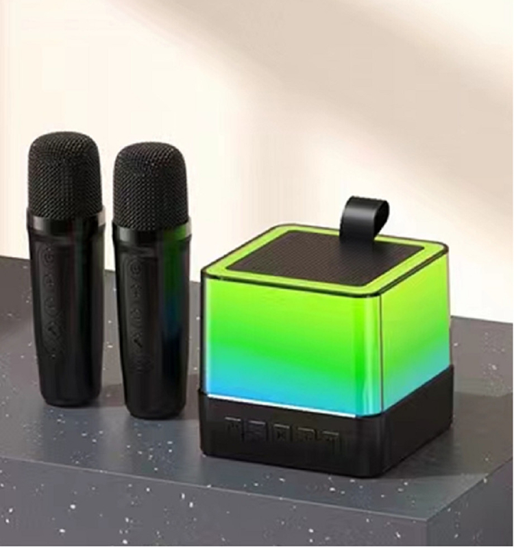 Multi-Color LED Mini Cube Speaker 89mm Sound Perfect voor feesten en Karaoke in zwart/wit/roze