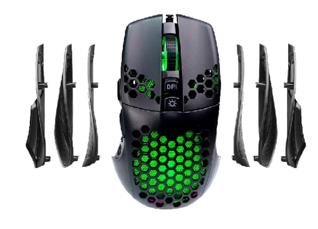 Verstelbare 8000DPI in 5 niveaus toetsenborden Muiscombinaties 58g 128*78*42MM 9D Ergonomisch ontwerp 8M Micro Bewegingen RGB-verlichting voor FPS- en MMORPG-spelers