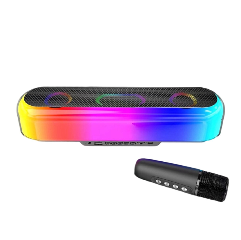 10W RMS Power 52mm Luidspreker 1500mAh Batterij Ondersteunt Bluetooth TF Card tot 32GB FM Radio Kleurrijke LED-lichten