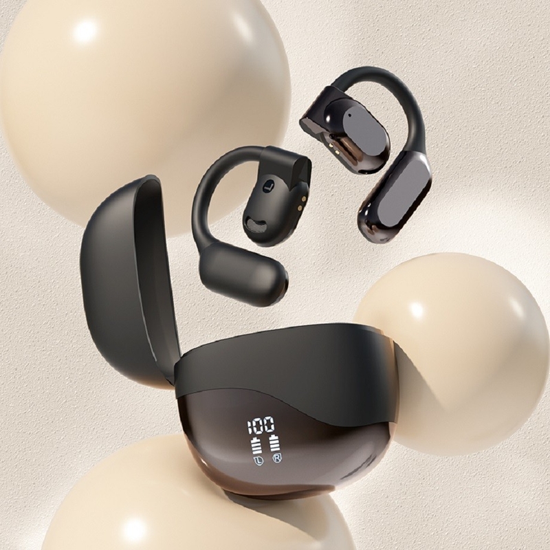 Bluetooth 5.4 oortelefoon met 10-meter bereik tot 8-9 uur per gesprek 300mAh oplaadkas biedt extra stroom voor woonwerk enz.