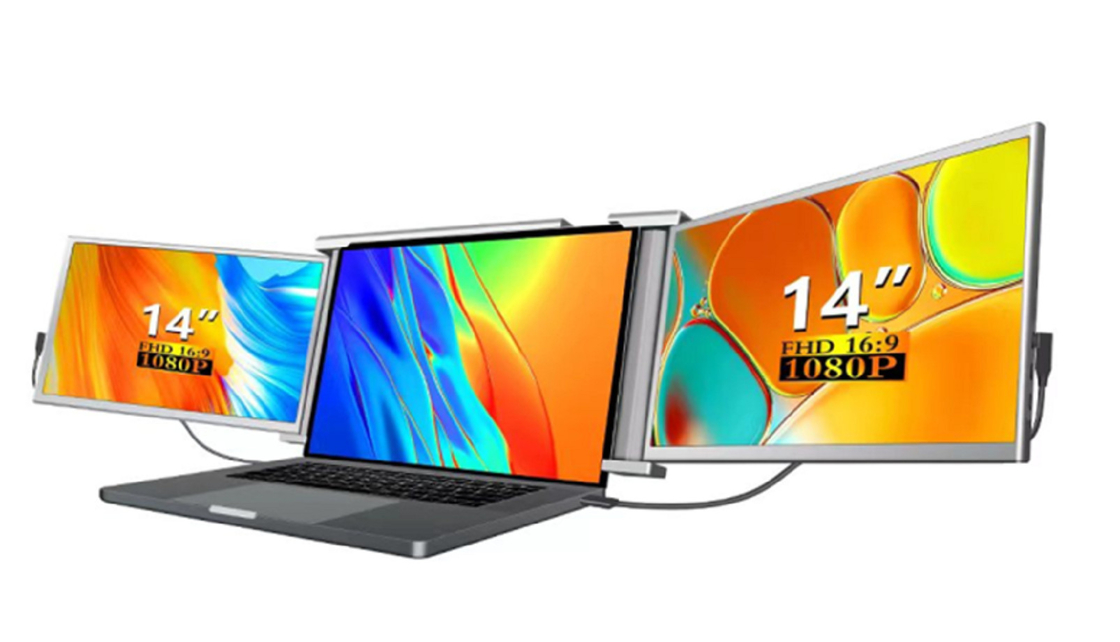 Dual 14-inch FHD laptop monitor, compatibel met 13,5-16,5-inch laptops.