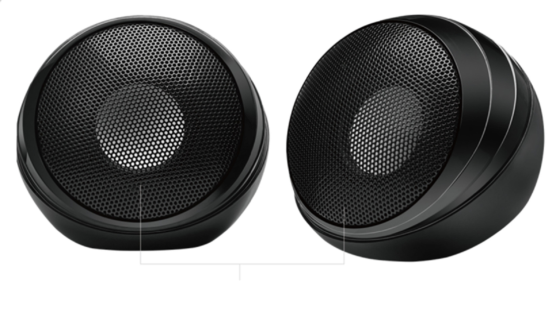 Deze draadloze computer luidspreker, ABS plastic met ijzeren gaas ontwerp, 2 inch luidspreker driver met dubbele 45mm magneten, 5V USB stroomtoevoer, plug and play.