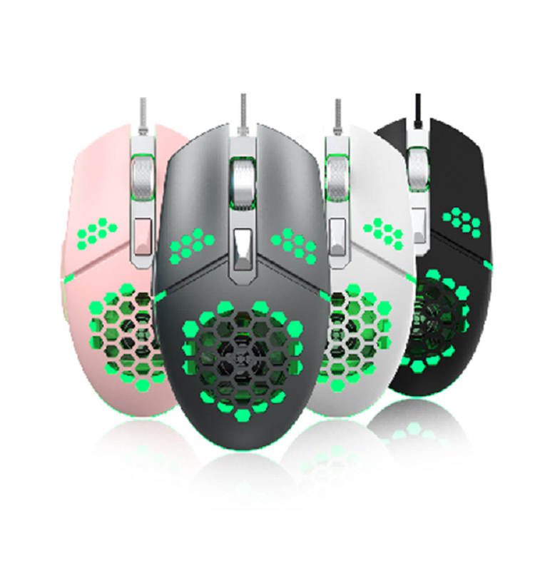 Draadloze muis biedt een knoplevensduur van 10 miljoen klikken verstelbaar 6400 DPI 6-knop design RGB verlichting 1,5m USB kabel