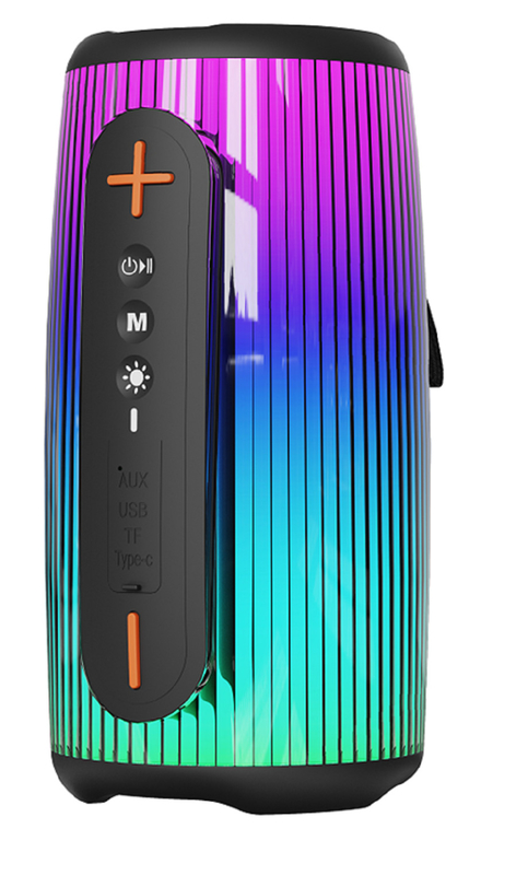 Bluetooth 5.3, 10W luidsprekers 2400mAh batterij met Type-C opladen RGB omgevingsverlichting Lanyard