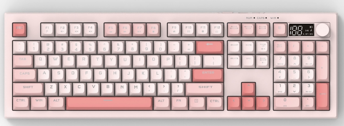 Volledig formaat waterdicht toetsenbord met een zilveren pasta filmstructuur biedt witte licht- en regenboogachtergrondverlichtingsmodi