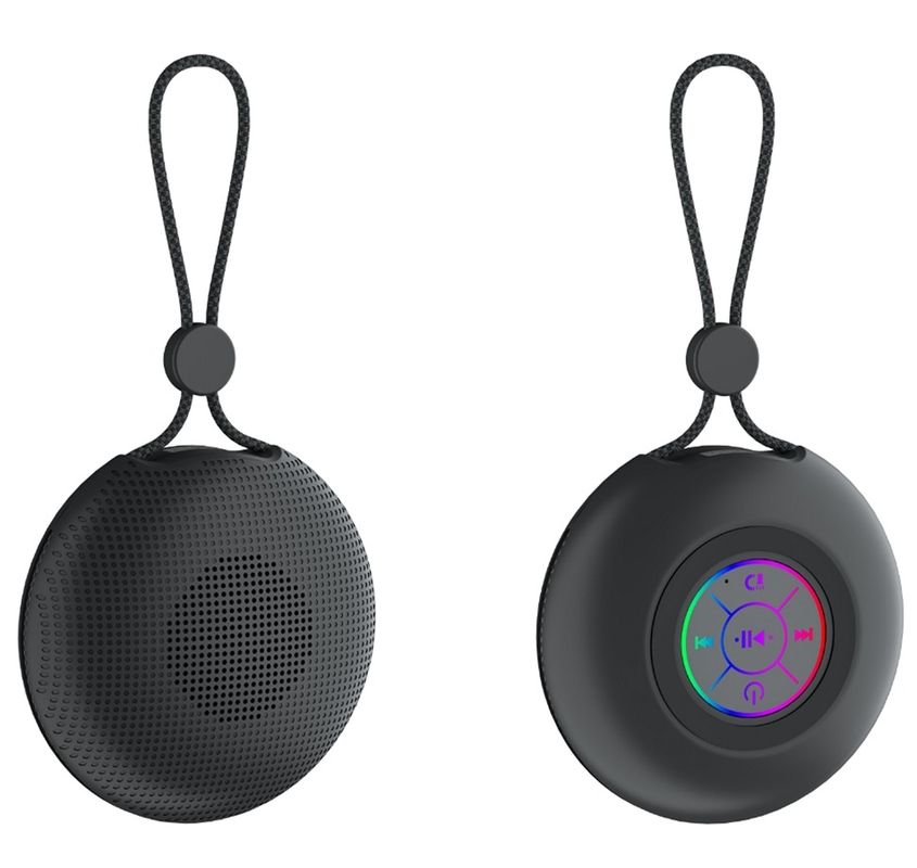 Draagbare Bluetooth 5.3-luidspreker met IPX4 waterdichtheid, RGB-verlichting, ophangtouwontwerp, 52 mm driver, 5W output, Type-C opladen