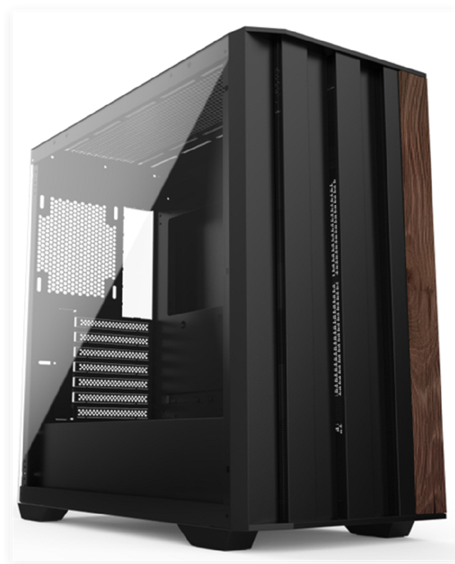 Spelkoffer SPCC+ABS+Houten structuur Voorzijde Dubbele USB 1.0+USB 3.0+Type-C Drievoudige waterkoeling