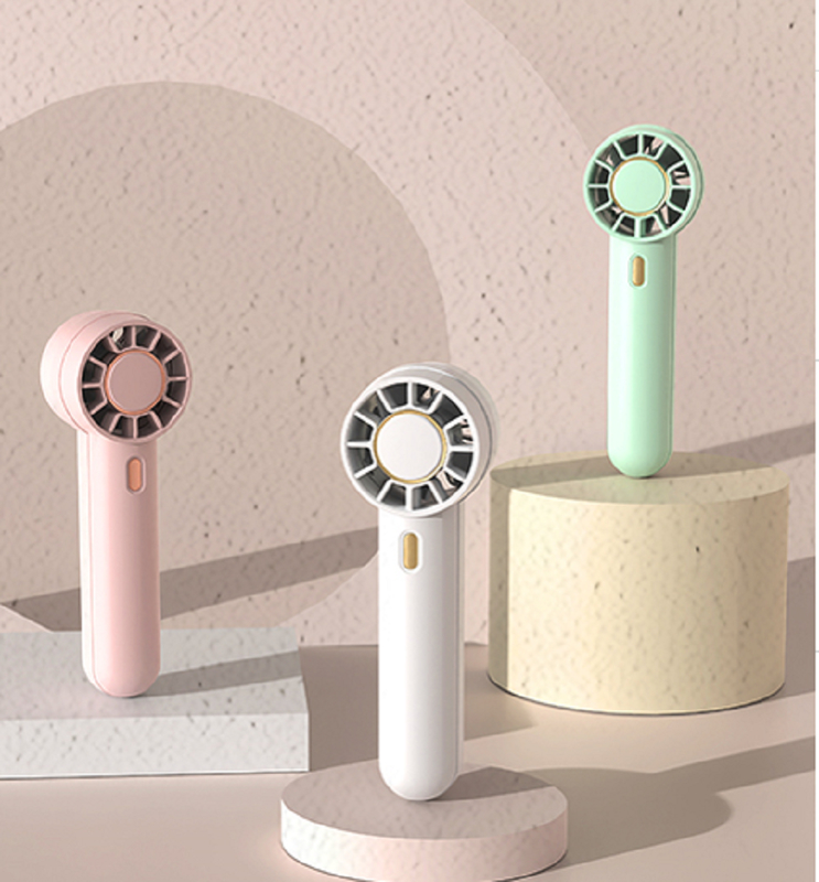 ABS-materialen 3-snelheden Type-C Oplaadbare Mini Ventilator 6 uur Gebruiksduur 1200mAh Batterij Wit Groen Roze